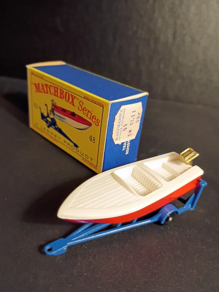 Matchbox #48B Sports Boat & Trailer 1961 In Crisp Original D2 Box - Image 1 of 4