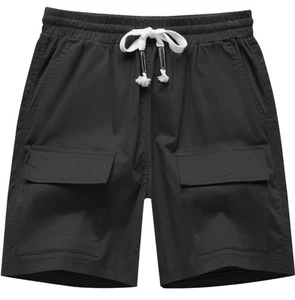 Women’s Casual Shorts Elastic Waist Soft Comfy Lightweight Cotton Cargo Size 2XL - Picture 1 of 12
