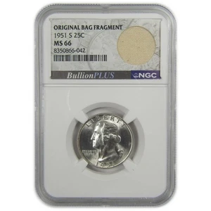 1951 S Washington Quarter MS 66 NGC Silver Bag Fragment SKU:I20524 - Picture 1 of 4