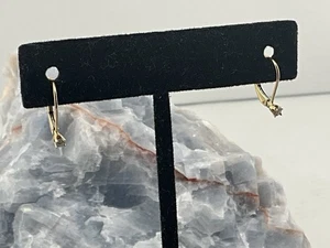 DIAMOND EARRINGS, 1/10CT TW, 14K YELLOW GOLD, LEVERBACK EARRINGS - Picture 1 of 3