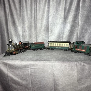Vintage New Bright 1986 Greatland 1996 Christmas Toy Train Set 4 Cars WORKS - Picture 1 of 12