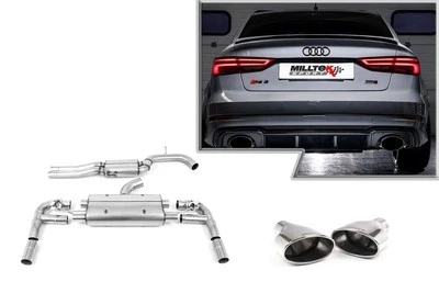 Milltek Sportauspuffanlage Audi RS3 8V, Bj. 2017-2020, Endrohr 170x107mm oval - Bild 1 von 4