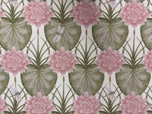 50% 0FF! CHATEAU LILY GARDEN CREAM FABRIC BY ANGEL STRAWBRIDGE 100% COTTON - Picture 1 of 6