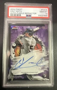 2024 Topps Finest Colt Keith Purple Refractor Auto /125 RC PSA 10 Gem Mint - Picture 1 of 2