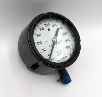 Ashcroft 0-2000PSI Pressure Gauge Duragauge 1/2" NPT Connection Threaded 5" Foto 1 de 4
