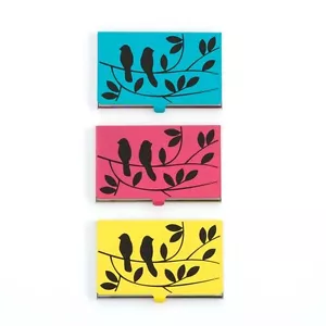 Design Ideas TWEET Bird Identity Business Card Case Choice Yellow, Pink or Teal - Picture 1 of 3