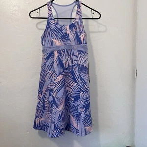Ivivva by Lululemon Girls Tennis Dress Palm Print Sz 12 Athletic Flowy Sporty - Picture 1 of 8