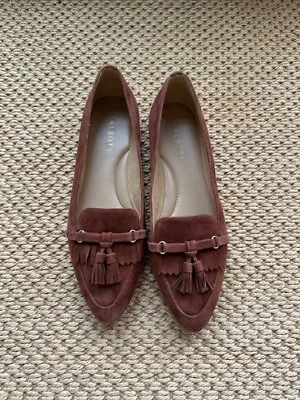 Talbots Women’s 8M Loafers Francesca Tassel Driving Flat Suede Leather Tan Camel - Image 1 of 4