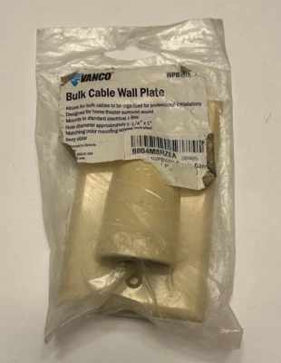 Placa de pared de cable a granel VANCO WPBWIX - 1 PIEZA - Nueva Foto 1 de 2