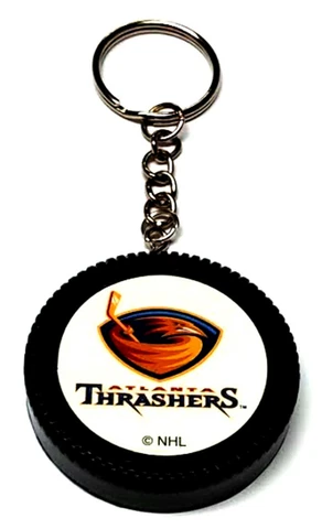 ATLANTA THRASHERS MINI PUCK KEYCHAIN 2" WIDE NEW NHL OFFICIALLY LICENSED Cover