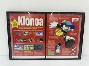 Klonoa Vintage Framed Advertisement Nintendo Power Game Room Decor - Picture 1 of 6