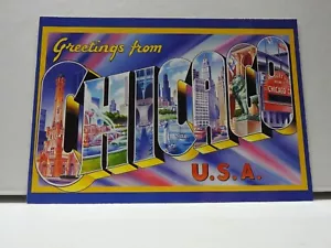 Postcard 6X4 Greetings From Chicago Illinois Large Letters C563 - Picture 1 of 2