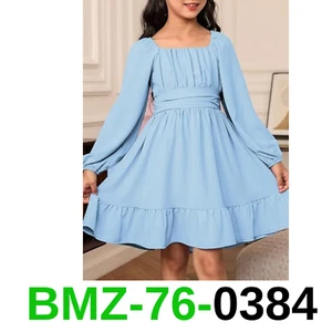 DOKOTOO KIDS Girls Long Sleeve Ruffle Hem Off Shoulder Dress Cute Square, 8-9 y - Picture 1 of 4