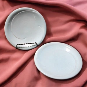 Frankoma Lazy Bones Robin's Egg Blue Speckle Pottery Salad Plate 4G 7" 2ea - Picture 1 of 5