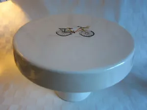 Retired Rae Dunn Artisan Collection Bicycle Baguette Cake Pastry Dessert Stand - Picture 1 of 7