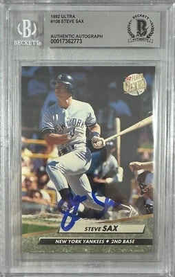 Tarjeta firmada automáticamente por Steve Sax 1983 Fleer Corp #108 MLB White Sox BAS Encap Foto 1 de 3