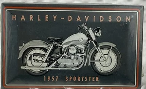 VTG Harley Davidson Tin Hinged Match Box with Matches New 1998 "Mile after Mile" - Picture 1 of 9
