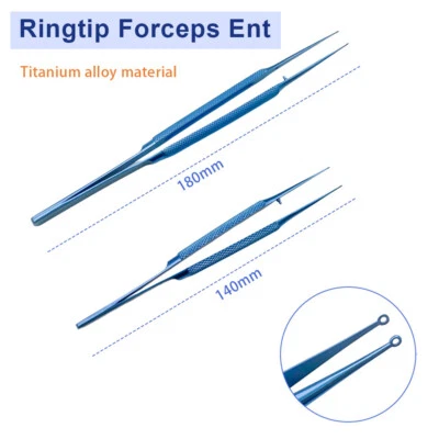 PINZAS PUNTA DE ANILLO DE TITANIO ENT CIRUGÍA PLÁSTICA MICRO 14/18 cm PUNTA DE ANILLO COMPLETO 1 pieza Foto 1 de 4
