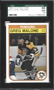 1982 OPC #272 GREG MALONE SGC 98 OR 10 GEM MINT - ONLY GRADED GEM CARD ! - Picture 1 of 1