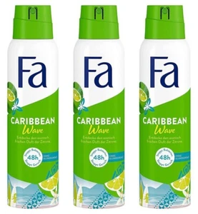 ✅ Fa Deospray Caribbean Wave Lemon Deodorant mit dem Duft von Zitrone 3x 150ml ✅ - Bild 1 von 1