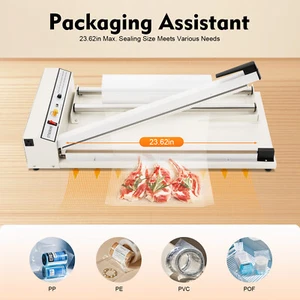 110V Professional Heat Sealing Machine w/ 1500W Shrink Gun Two Roller - Picture 1 of 21
