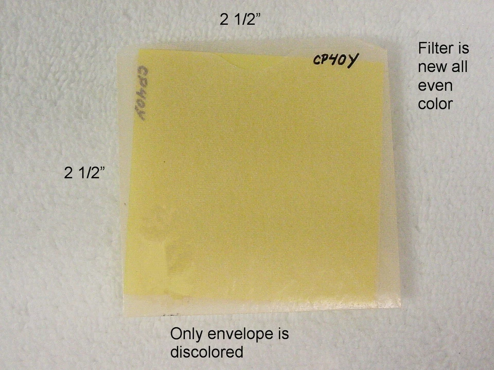 CP40Y Color Compensating Filter | Gelatin Wratten | 2 1/2" x 2 1/2" | NOS | $14 - Image 1 of 1