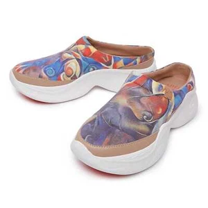 Mocassini comodi in tela da donna taglia 5-12 UIN slip on scarpe "Dye-Misty" - Foto 1 di 8