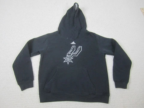 San Antonio Spurs Sweatshirt Boys Medium Black Hoodie Pullover NBA Basketball Cover