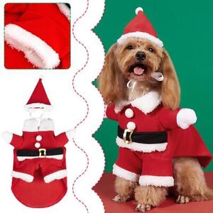 Pet Dog Christmas Clothes Santa Claus Riding Costume Party Holiday Hot Suit U2K0