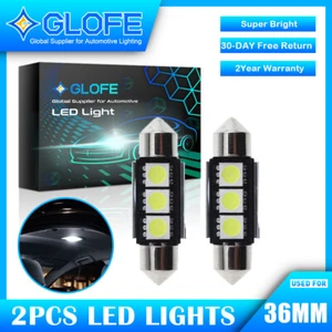 2pcs 36mm Festoon Bulb 3 SMD 5050 White 6000k Bulbs for Interior of BMW / Audi - Picture 1 of 6