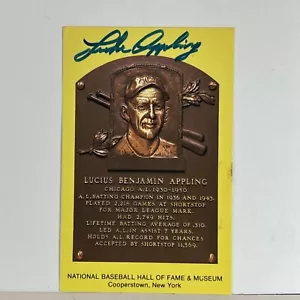 Luke Appling White Sox Signed Autographed Baseball Hall HOF Plaque Postcard 21 - Picture 1 of 7