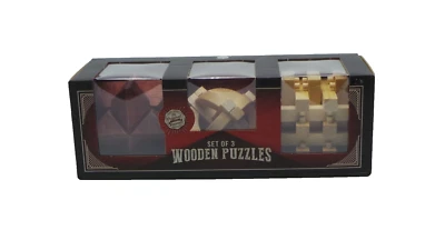 Set of 3 Wooden Puzzles by The Original Fun Workshop SEALED IN BOX - Image 1 of 4