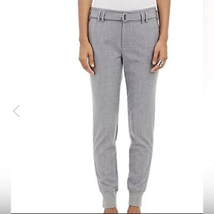 Vince -  Wool Stretch "Belted Jogger" Trouser Stretch Pants w/ Pockets Size 4 - Picture 1 of 8