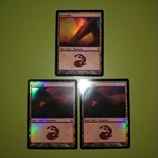 FOIL Mountain x3 Rise of the Eldrazi 3x Magic the Gathering MTG