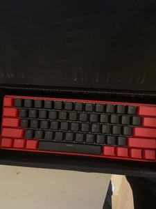 Clix x Matrix 60% gaming keyboard black and red with brown switches - Photo 1/2
