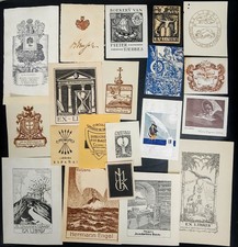20 Exlibris Bookplates antiguos Río de la Plata y Europa Alberto Giro