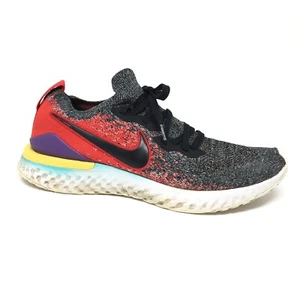 Nike Epic React Flyknit 2 Running Shoes Sneakers Mens Size 12.5 Black Red Gym - Picture 1 of 9