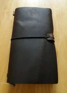 Leather Travelers Notebook A5 Travel Journal with Lined Insert 8.5X5.5 Brown - Picture 1 of 7