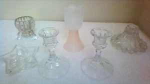 6 Vintage Kerzenständer aus klarem Kristall und Glas -wunderschön-neuwertig - Bild 1 von 7