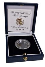 1996 Royal Mint Gold Proof Half Sovereign, Box,Coa and Screw Lid Capsule.NO COIN