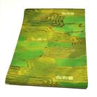 9134# Japanese Vintage Nagoya Obi Belt Kimono Pure Silk Geometric Pattern Green