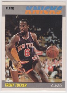 1987-88  TRENT TUCKER - Fleer Basketball Card # 113 - New York Knicks