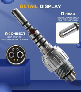Dental KaVo Multiflex Lux 6 Agujeros LED Acoplador Rápido Ajuste Fibra Óptica Pieza de Mano EE. UU. - Imagen 1 de 8