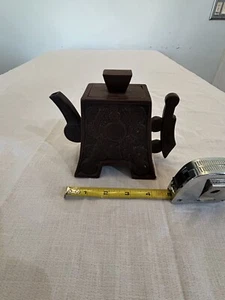 Tetera china Zisha Yixing forma angular Fang Huo símbolos caligrafía - Imagen 1 de 4