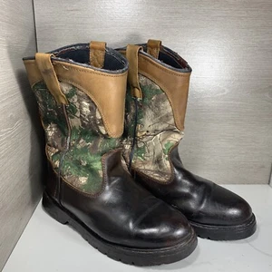 Realtree by Real Tree Outfitters Leather Camo Boots Size 10M - Picture 1 of 12