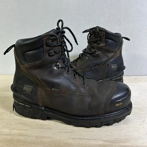 Timberland Pro Boots Men's Size 11 Composite Toe Boondock HD Work Brown Leather - Picture 1 of 9