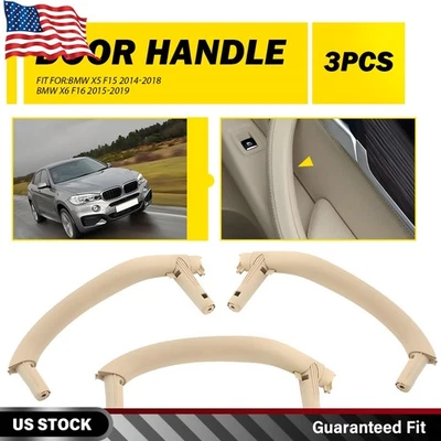 3PCS Door Pull Handle Covers For BMW X5 F15 2014-2018 BMW X6 F16 2015-2019 Beige - Image 1 of 4