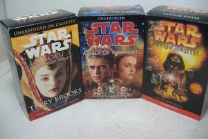 3 Star Wars Random House Audio Book Cassette Phantom Menace Attack of the Clone - Picture 1 of 5