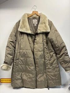 Regatta Great Outdoors Women’s Padded Long Coat UK 16 Faux Fur Collar Taupe  - Picture 1 of 8