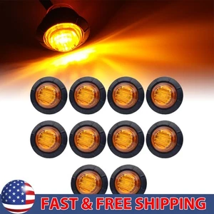 10PCS LED Car Small Round Side Marker Light Lorry Button Lamp Off-Road Amber PUS - Picture 1 of 12